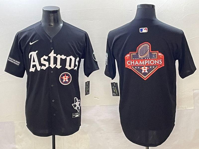 Men Houston Astros blank black MLB Nike 2025 jersey 05